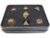 Dice Die Hard Dice - RPG Gothica Metal Battleworn Gold - Set of 7 - Cardboard Memories Inc.