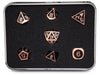Dice Die Hard Dice - RPG Gothica Metal Shiny Copper with Black - Set of 7 - Cardboard Memories Inc.