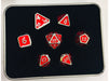 Dice Die Hard Dice - Metal Mythica Platinum Ruby - Set of 7 - Cardboard Memories Inc.