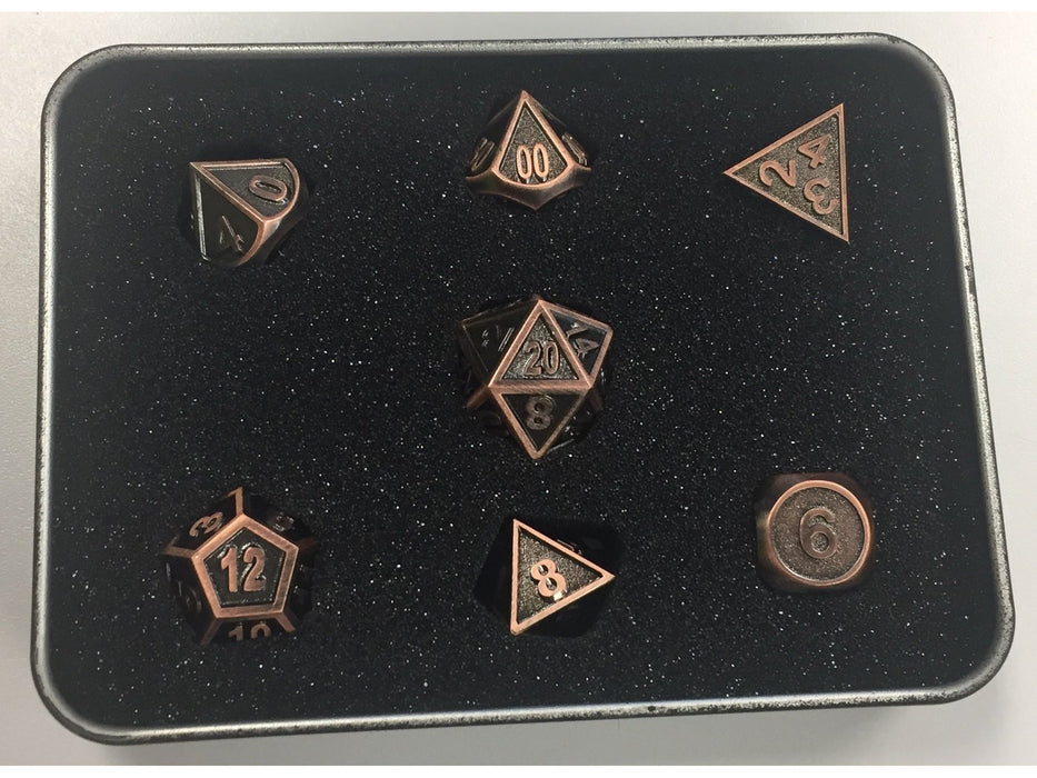 Dice Die Hard Dice - RPG Gothica Battleworn Copper - Set of 7 - Cardboard Memories Inc.
