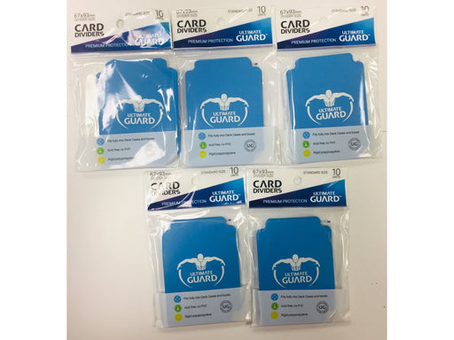 Supplies Ultimate Guard - Card Dividers - Light Blue - 5 Pack - Cardboard Memories Inc.
