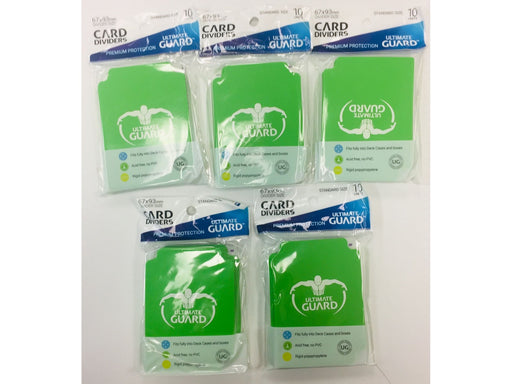 Supplies Ultimate Guard - Card Dividers - Light Green - 5 Pack - Cardboard Memories Inc.