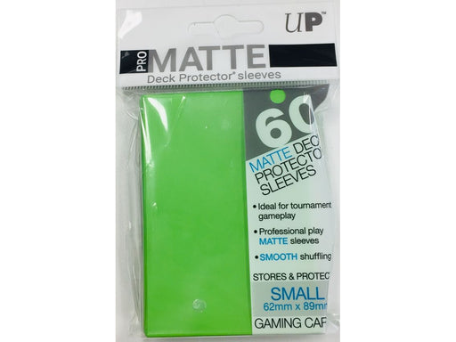 Supplies Ultra Pro - Deck Protectors - Small Yu-Gi-Oh! Size - 60 Count Pro-Matte - Lime Green - Cardboard Memories Inc.