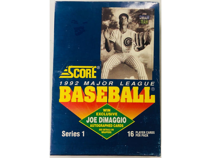 Sports Cards Score - 1992 - Baseball - Series 1 - Hobby Box - Cardboard Memories Inc.