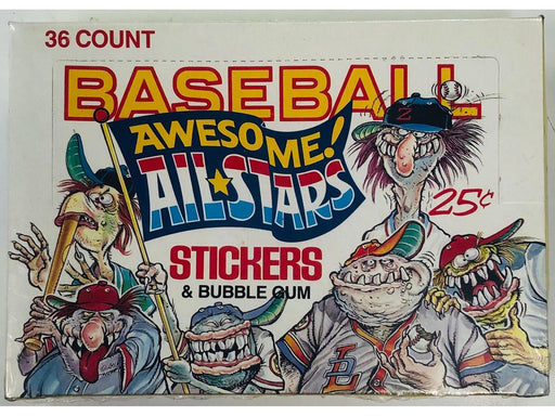 Stickers Leaf - 1988 - Awesome Allstars - Baseball Sticker Box - Cardboard Memories Inc.