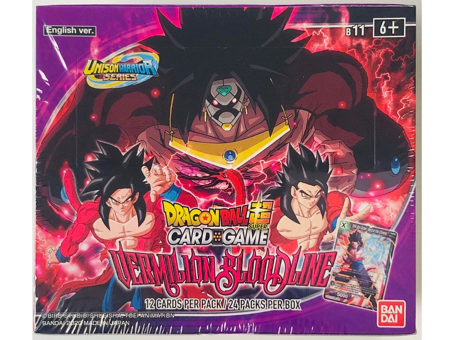 Trading Card Games Bandai - Dragon Ball Super - Set 11 - Unison Warriors 2 - Vermillion Bloodline - Booster Box - Cardboard Memories Inc.