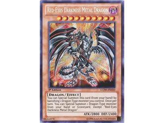 Trading Card Games Konami - Yu-Gi-Oh! - Red Eyes Darkness Metal Dragon - 1st Edition Secret Rare - LCJW-EN050 - Cardboard Memories Inc.