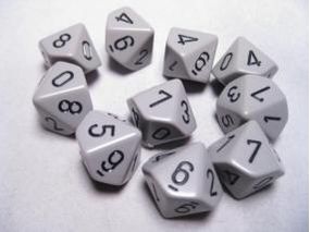 Dice Chessex Dice - Opaque Dark Grey with Black - Set of 10 D10 - CHX 26210 - Cardboard Memories Inc.