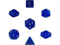 Dice Chessex Dice - Velvet Blue with Silver - Set of 7 - CHX 27476 - Cardboard Memories Inc.