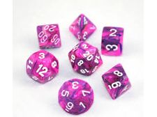 Dice Chessex Dice - Festive Violet with White - Set of 7 - CHX 27457 - Cardboard Memories Inc.