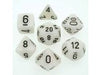Dice Chessex Dice - Mother of Pearl White with Black - Set of 7 - CHX 27411 - Cardboard Memories Inc.