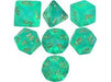 Dice Chessex Dice - Borealis Light Green with Gold - Set of 7 - CHX 27425 - Cardboard Memories Inc.