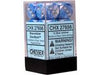 Dice Chessex Dice - Mother of Pearl Blue with Silver - Set of 12 D6 - CHX 27656 - Cardboard Memories Inc.