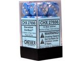 Dice Chessex Dice - Mother of Pearl Blue with Silver - Set of 12 D6 - CHX 27656 - Cardboard Memories Inc.