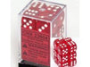 Dice Chessex Dice - Translucent Red with White - Set of 12 D6 - CHX 23604 - Cardboard Memories Inc.