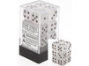 Dice Chessex Dice - Frosted Clear with Black - Set of 12 D6 - CHX 27601 - Cardboard Memories Inc.