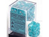 Dice Chessex Dice - Cirrus Aqua with Silver - Set of 12 D6 - CHX 27665 - Cardboard Memories Inc.