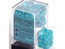 Dice Chessex Dice - Cirrus Aqua with Silver - Set of 12 D6 - CHX 27665 - Cardboard Memories Inc.