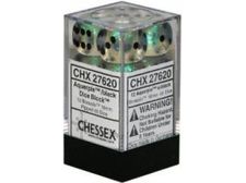 Dice Chessex Dice - Borealis Aquerple with Black - Set of 12 D6 - CHX 27620 - Cardboard Memories Inc.