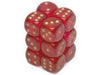 Dice Chessex Dice - Borealis Magenta with Gold - Set of 12 D6 - CHX 27624 - Cardboard Memories Inc.