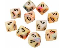 Dice Chessex Dice - Festive Circus with Black - Set of 10 D10 - CHX 27242 - Cardboard Memories Inc.