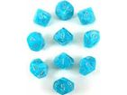 Dice Chessex Dice - Cirrus Aqua with Silver - Set of Ten D10 - CHX 27265 - Cardboard Memories Inc.