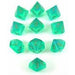 Dice Chessex Dice - Borealis Light Green with Gold - Set of Ten D10 - CHX 27225 - Cardboard Memories Inc.