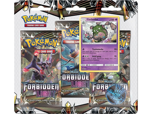 Trading Card Games Pokemon - Sun and Moon - Forbidden Light 3-Pack Blister - Garbodor - Cardboard Memories Inc.