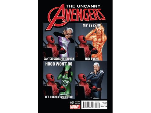 Comic Books Marvel Comics - Uncanny Avengers 004 - Deadpool Variant Edition (Cond. VF-) - 8766 - Cardboard Memories Inc.