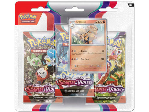 Trading Card Games Pokemon - Scarlet and Violet - 3 Pack Blister Pack - Arcanine - Cardboard Memories Inc.