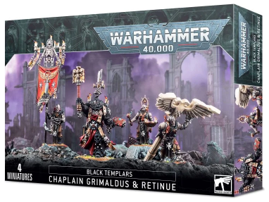 Collectible Miniature Games Games Workshop - Warhammer 40K - Black Templars - Chaplain Grimaldus and Retinue - 55-44 - Cardboard Memories Inc.
