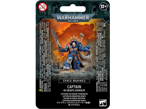 Collectible Miniature Games Games Workshop - Warhammer 40K - Space Marines - Captain in Gravis Armour - 48-70 - Blister - Cardboard Memories Inc.