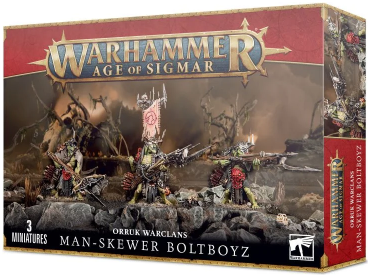 Collectible Miniature Games Games Workshop - Warhammer Age of Sigmar - Orruk Warclans - Man-Skewer Boltboyz - 89-67 - Cardboard Memories Inc.