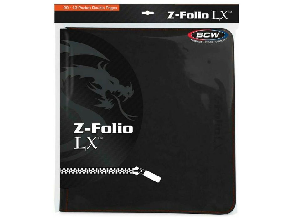 Supplies BCW - Z-Folio 12 Pocket LX Album - Black - Cardboard Memories Inc.