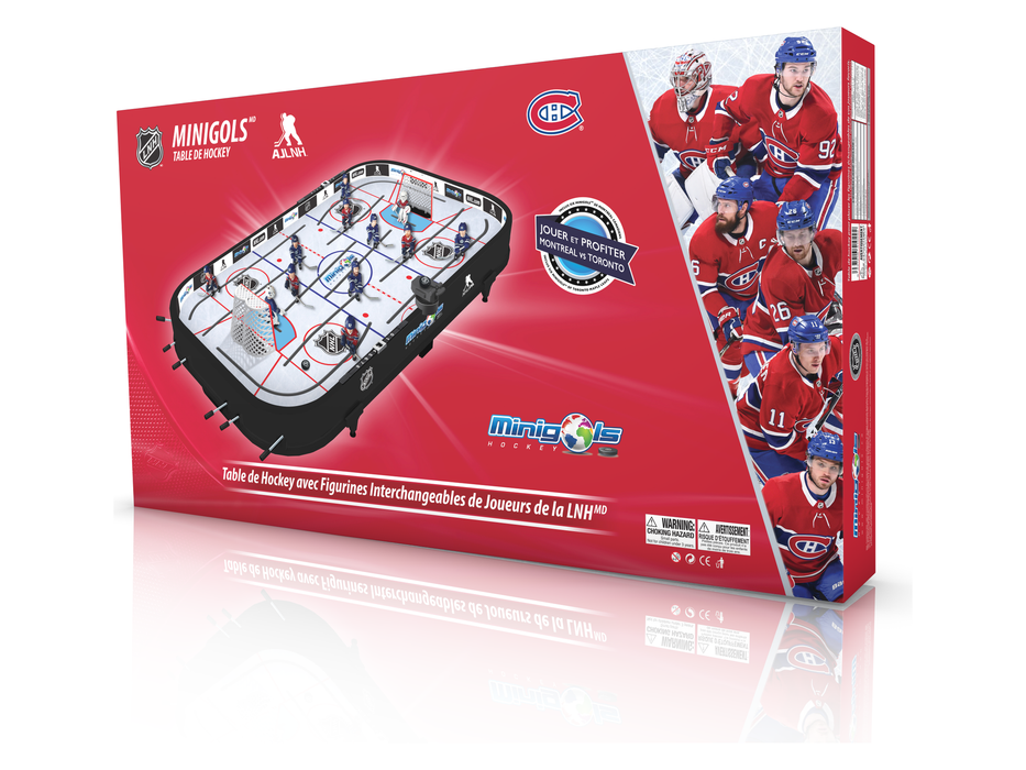 Action Figures and Toys Minigols Hockey - NHL - Toronto Maple Leafs vs. Montreal Canadiens - Rod Hockey Table - Cardboard Memories Inc.