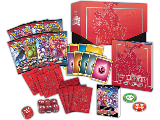 Trading Card Games Pokemon - Sword and Shield - Battle Styles - Elite Trainer Box - Urshifu Single Strike Red - Cardboard Memories Inc.