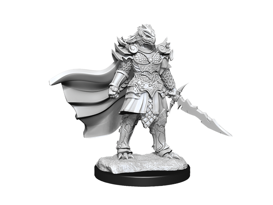 Role Playing Games Wizkids - Dungeons and Dragons - Unpainted Miniature - Nolzurs Marvellous Miniatures - Dragonborn Fighter Female - 90302 - Cardboard Memories Inc.