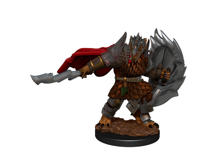 Role Playing Games Wizkids - Dungeons and Dragons - Unpainted Miniature - Nolzurs Marvellous Miniatures - Dragonborn Fighter Male - 90303 - Cardboard Memories Inc.