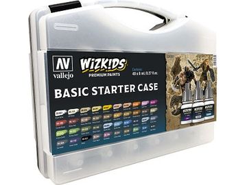 Paints and Paint Accessories Acrylicos Vallejo - Wizkids - Basic Starter Case - Cardboard Memories Inc.