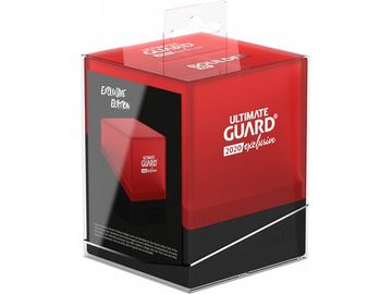 Supplies Ultimate Guard - Boulder Deck Case - Black and Red - 2020 Exclusive - 100 - Cardboard Memories Inc.