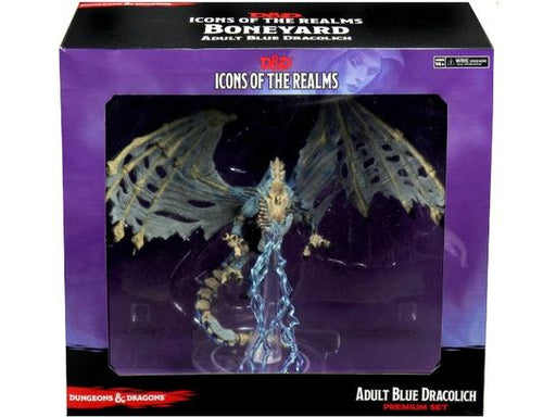Role Playing Games Wizards of the Coast - Dungeons and Dragons - Icons of the Realms - Boneyard Adult Blue Dracolich - Premium Figure - Cardboard Memories Inc.