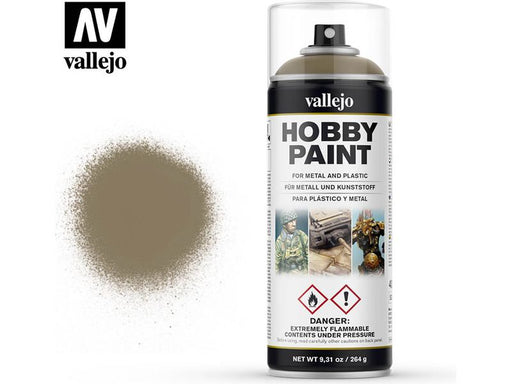 Paints and Paint Accessories Acrylicos Vallejo - Paint Spray - US Khaki - 28 009 - Cardboard Memories Inc.