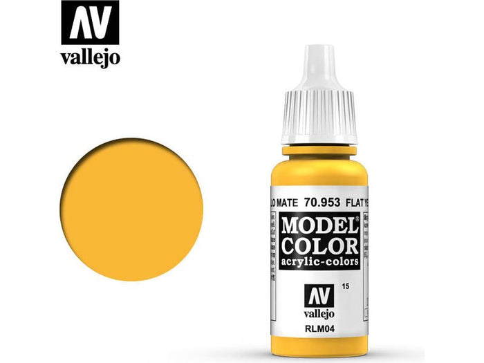 Paints and Paint Accessories Acrylicos Vallejo - Flat Yellow - 70 953 - Cardboard Memories Inc.