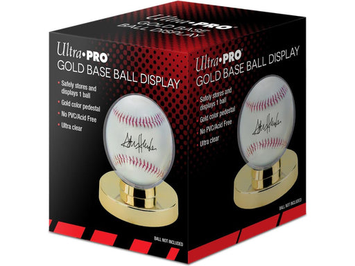 Supplies Ultra Pro - Baseball Holder with Gold Base - Cardboard Memories Inc.