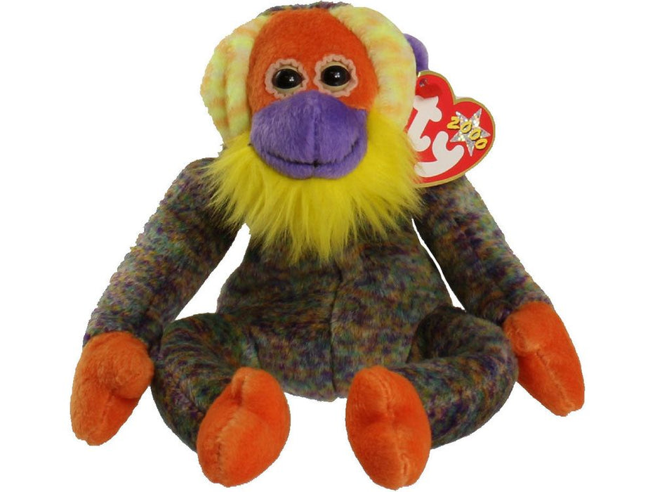 Plush TY Beanie Baby - Bananas the Monkey - Cardboard Memories Inc.