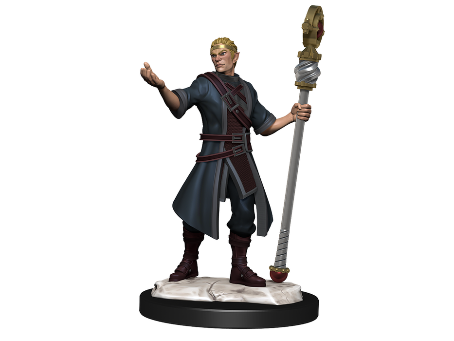 Role Playing Games Wizkids - Dungeons and Dragons - Unpainted Miniature - Nolzurs Marvellous Miniatures - Half-Elf Wizard Male - 90229 - Cardboard Memories Inc.
