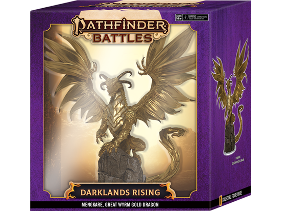 Role Playing Games Paizo - Pathfinder Battles - Darklands Rising - Mengkare Great Wyrm Gold Dragon - Cardboard Memories Inc.