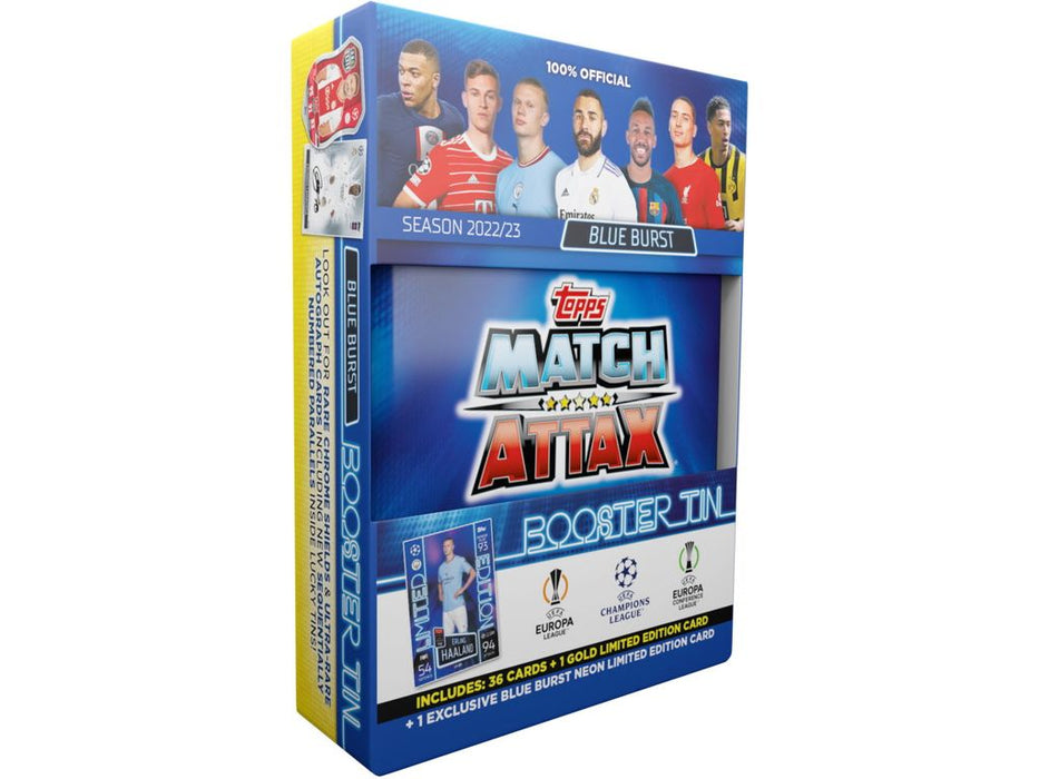 Sports Cards Topps - 2022/23 - Soccer - UEFA Champions League Match Attax - Booster Tin - Blue Burst - Cardboard Memories Inc.