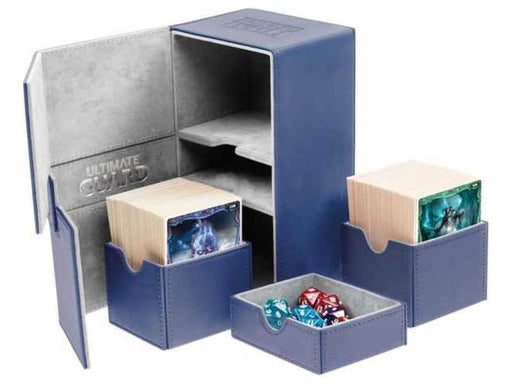 Supplies Ultimate Guard - Twin Flip N Tray Xenoskin - Blue - 160 - Cardboard Memories Inc.