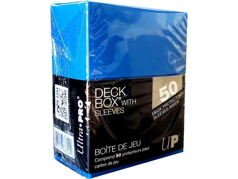 Supplies Ultra Pro - Deck Box with 50ct Sleeves - Blue - Cardboard Memories Inc.